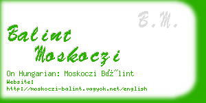 balint moskoczi business card